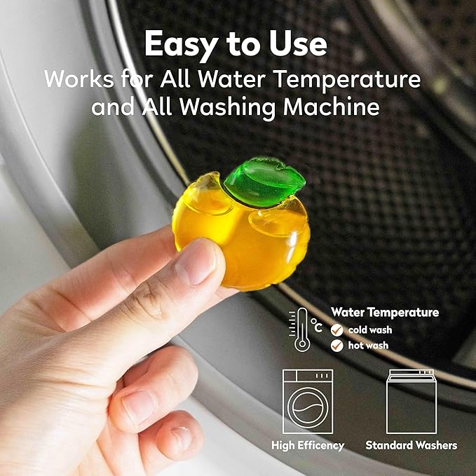 Orange House Laundry Detergent Pods, Natural Orange Oil, Plant-Based Detergent Pods, Hypoallergenic, Free & Clear, 54 Count, HE Compatible and All Washer