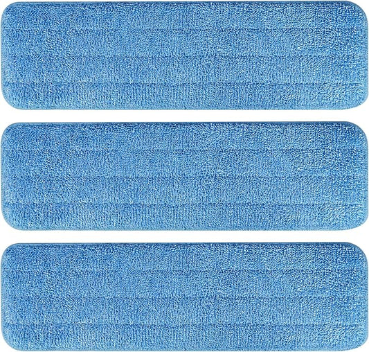 3 Pack Microfiber Cleaning Pads for Bona Mop, Reusable Microfiber Mop Pads for 18 Inch Mop, Hardwood Floor Replacement Cleaning Mop Pads, Machine Washes