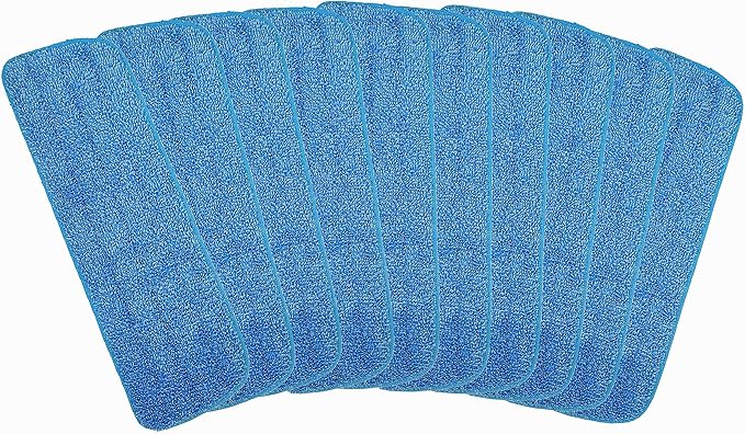 10 Pack Microfiber Spray Mop Replacement Heads for Wet/Dry Mops Floor Cleaning Pads Compatible with Bona Floor Care System