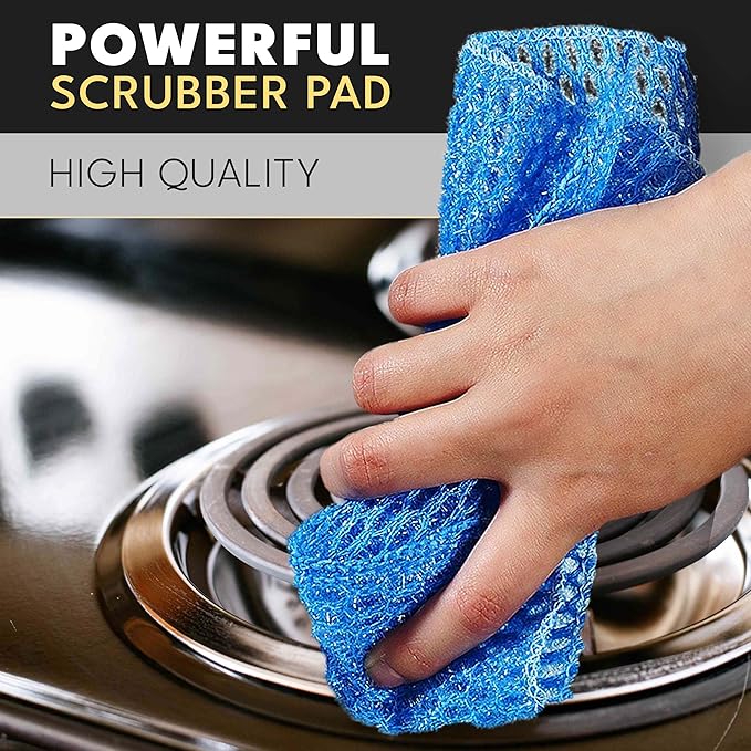 Non-Scratch Dish Scrubbers for Cleaning Dishes & Kitchen - Replace Kitchen Sponges with Non-Abrasive Scrubbing Pads - Scouring Pad for Household (Pack of 12)