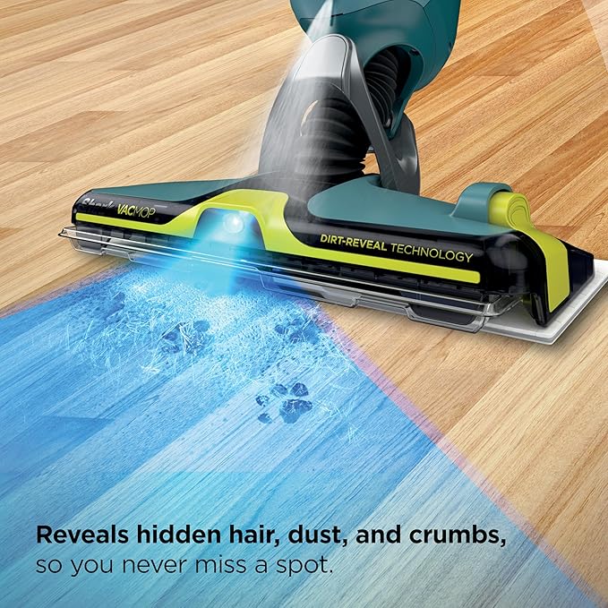 Shark VACMOP Reveal New Cordless Hard Floor Cleaner, Vacuum & Spray Mop, Powerful Suction, Lightweight, Illumination Light, Includes 4 Disposable Pads, 12oz Pet Multi-Surface Cleaning Solution, VM401