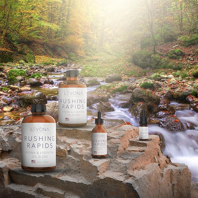 Levona Scent Essential Oil - Fresh Aroma for Home, Office, Hotel & Spa, Perfect in Humidifiers and Diffusers, Luxury Fragrance, With Grapefruit, Citrus, Vanilla Notes - 700ml/ 23 fl oz, Rushing Rapids