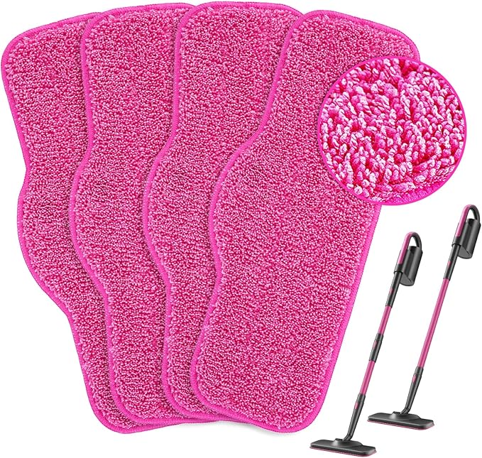 KEEPOW Microfiber Steam Mop Pads Compatible with Schenley Steam Mop Cleaner, Washable and Reusable Replacement Mop Pads Accessories Fit for Steam Mop SLFCSM064 & SLFCSM063 （4 Pack）