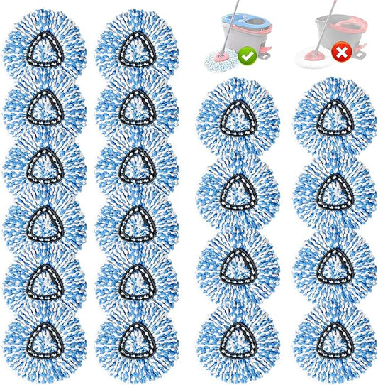 20 Pack Spin Mop Replacement Heads, Only Fit for RinseClean 2-Tank System, 100% Microfiber Spin Mop Refill Head,Spinning Mop Head Replacement for Floor Cleaning