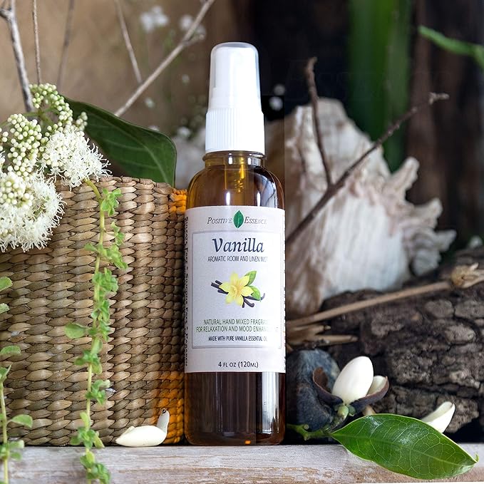 Vanilla Linen and Room Spray, Natural Home Fragrance Made with Pure Vanilla Essential Oil, Perfect Bathroom Air Freshener or Linen Spray
