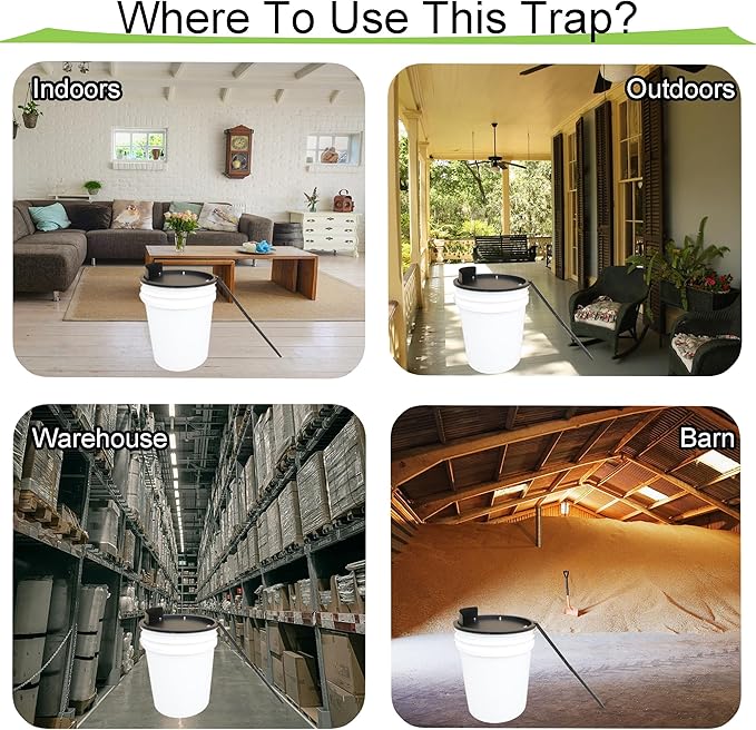 Bucket Lid Mouse Trap Metal 5 Gallon Bucket lid,Strong Metal Material That Cannot be Bitten, auto Reset, Repeat Catch, Indoor Outdoor, Reusable 5 Gallon Bucket Lid, (1Pack)