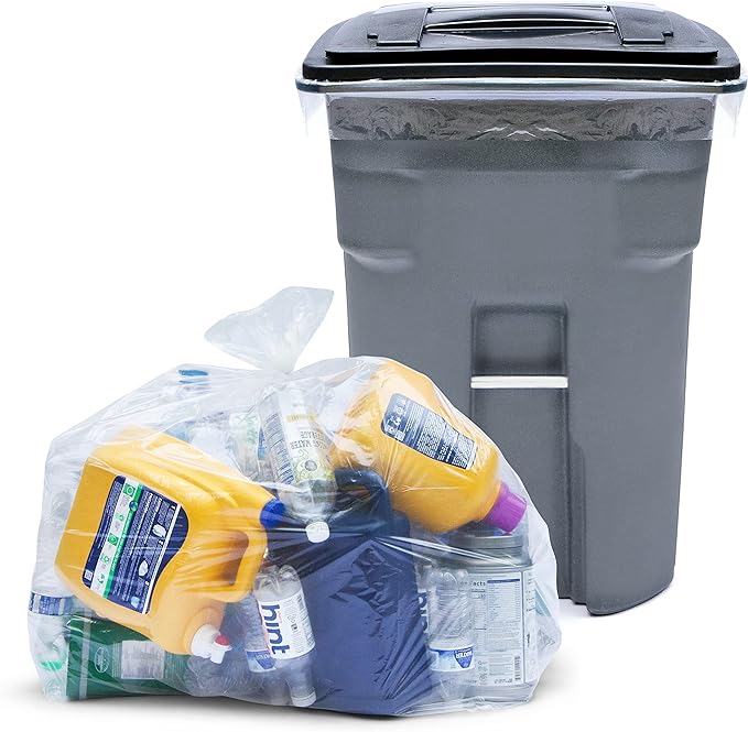 95-100 Gallon Clear Trash Bags Heavy Duty | MegaPack 78 Bags | Extra Large 95-96 Gallon Trash Bags Big Clear Can Liners, Extra Large 90 Gal, 95 Gal, 96 Gal,100 Gallon Heavy Duty Garbage Bags