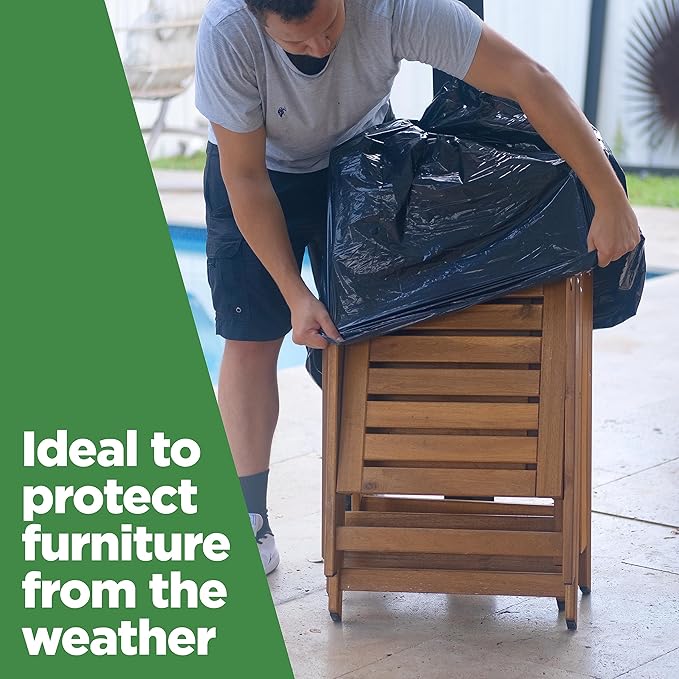 ToughBag 95-96 Gallon Trash Bags Heavy Duty (25 Count) - Extra Large Black Garbage Can Liners for 90-100 Gallon Cans - Made in USA