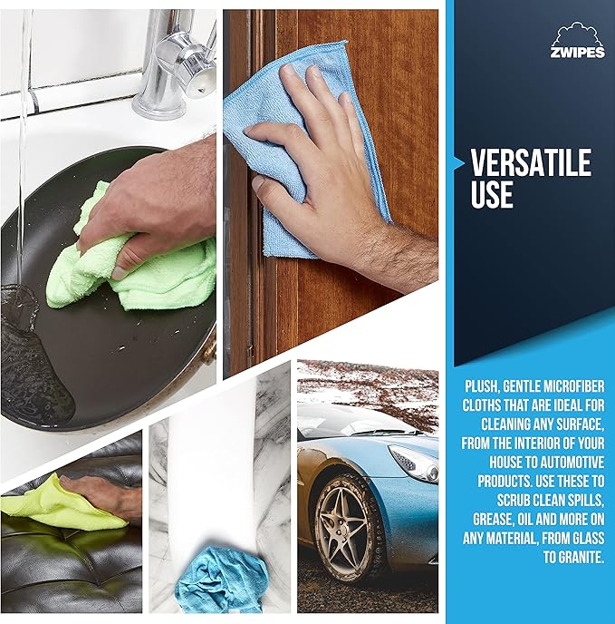 Zwipes Microfiber Cleaning Cloths, 48 Pack