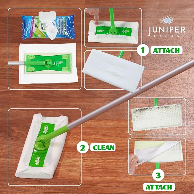 Wet Floor Wipes, Multi Surface Floor Cleaner Wet Mop Pads Fit Swiffer Sweeper Mop, Fresh Scent & Plant-Based Textured Cloth Trap Absorb Dirt, 20 Count (Pack of 3)