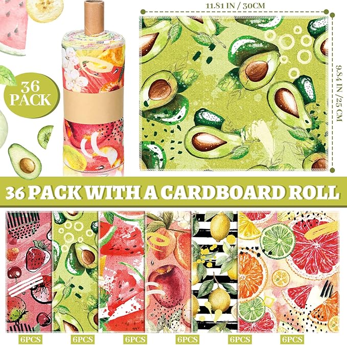 36 Pack Reusable Cleaning Cloths Washable Cotton Kitchen Towels for Home