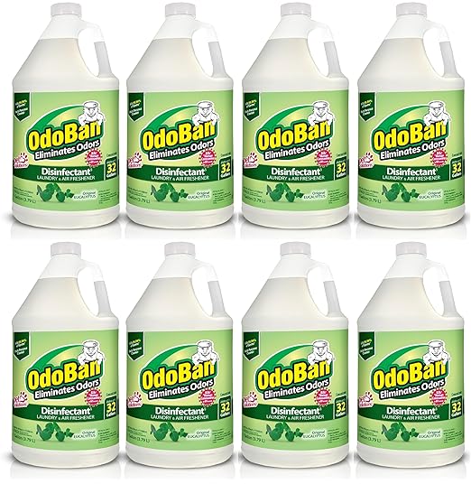 OdoBan Disinfectant Concentrate and Odor Eliminator, Made in the USA, Original Eucalyptus Scent, 8 Gallons