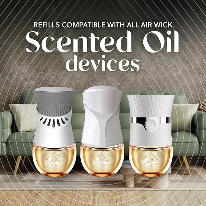 Air Wick Plug In Advanced Scented Oil,Winter Woods + Frosted Ivy,Air Fresheners for Home Long Lasting,Home Room Fresheners,Air Freshener Plug In, House Essentials for Small Spaces + Large Spaces,5 ct