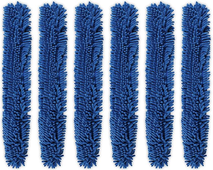 CleanAide Dual-Sided Chenille and Terry Microfiber Duster Covers, Fits Flex Dusters, Machine Washable, Chemical-Free Cleaning, Traps Dirt & Dust, Safe for Electronics, Home, and Vehicles, 6-Pack