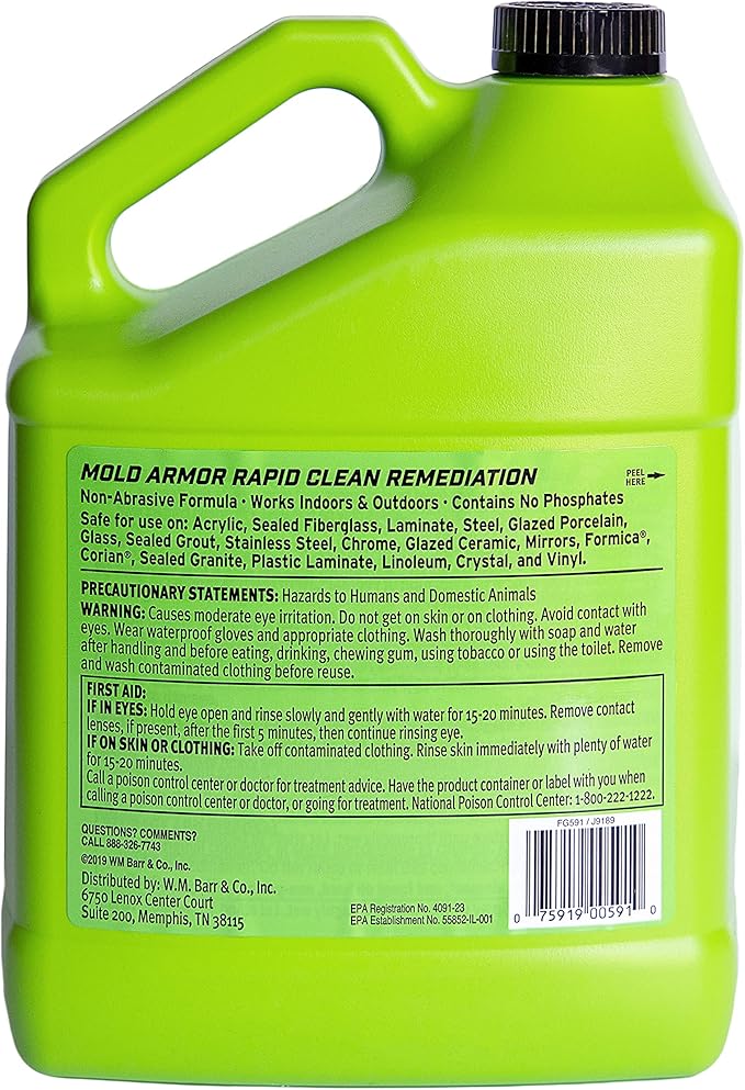Mold Armor Rapid Clean Remediation, 1 Gallon; Kills, Cleans & Prevents Mold & Mildew