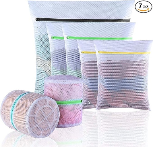 GOGOODA Mesh Laundry Bags, Delicates Washing Bags for Sweater Blouse Hosiery Bras Premium Wash Bags for Travel Storage Organization (7 Set)