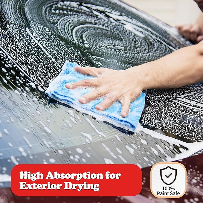 FIXSMITH Shop Towels, Microfiber Cleaning Cloth Bulk, 200 Pack Microfiber Towels for Cars, All-Purpose Absorbent Cleaning Rags, Dust Cloth for Automotive, Mechanic, Garage, Bar, 11.5 x 11.5 inch