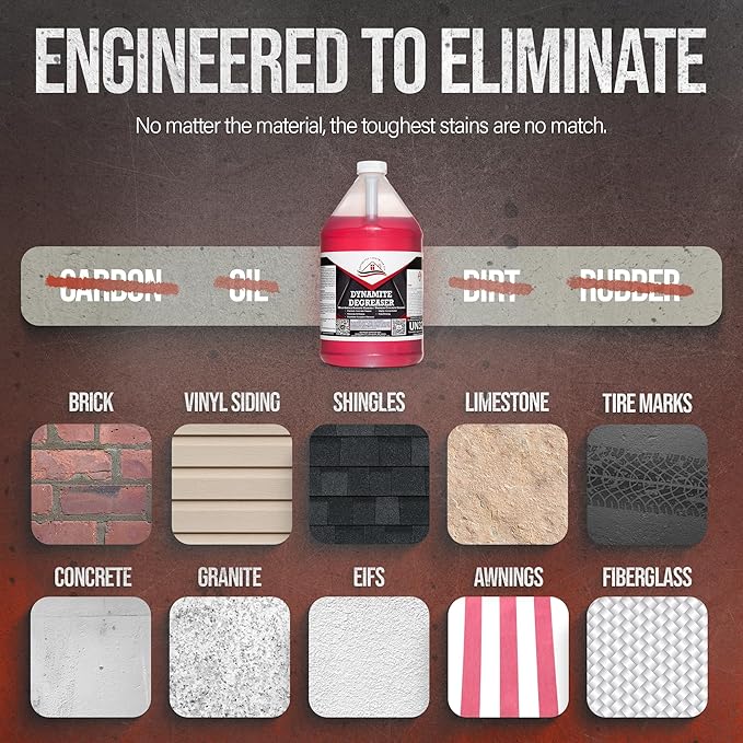Dynamite Degreaser - Commercial Grade Degreaser for Oil Stain Removal, Concrete Dumpster Pads, Gas Station Cleaning (4)
