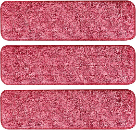3 Pack Microfiber Cleaning Pads with All Bona Mop, Reusable Microfiber Mop Pads for 18 Inch Mop, Hardwood Floor Replacement Cleaning Mop Pads, Machine Washes