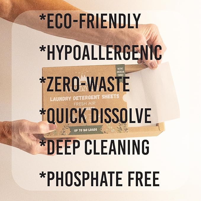 Laundry Detergent Sheets – Eco-Friendly, Hypoallergenic, Plant-Based Detergent for Sensitive Skin, Recycled Packaging, Liquid-Free Travel-Friendly Laundry Soap Strips (Up to 160 Loads, 80 Sheets)