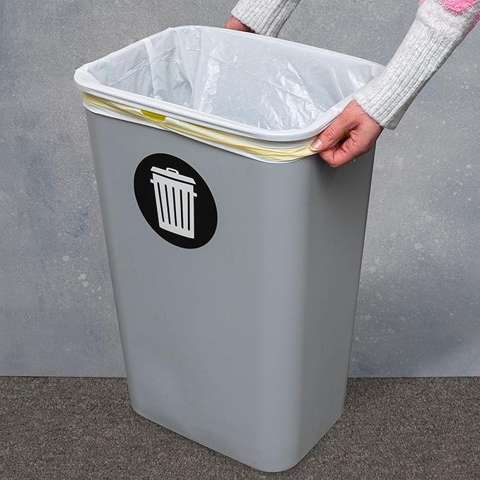 Medium Trash Bags Drawstring, 13 Gallon, Kitchen Garbage Liners for Home, Office Disposal, Recycling, Waste Management, 24x27, 100 Count