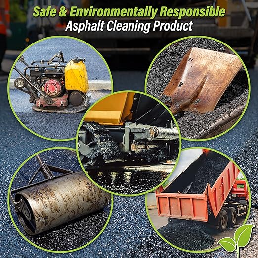 Trick Shot Asphalt Solvent and Cleaner - Biodegradable Industrial Degreaser for Paving Equipment & Tools - Eco-Friendly Remover of Tar, Tack, Sealcoating Oil, & Bitumen, Made in USA (5 Gallon Can)