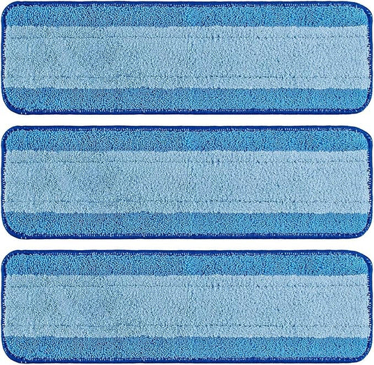 Mop Replacement Pads for Bona, Microfiber Cleaning Pad for Bona, 3 Pack 18 Inch Mop Cleaning Pads for Bona Hardwood & Hard Surface Floors, Reusable & Washable & Microfiber Mop Pads for Bona Mop