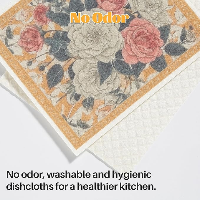 JOYMOOP 6 Pack Dishcloths for Kitchen, Reusable Absorbent Non-Scratch Cleaning Cloths, Washable Quick-Drying Rags for Cookware and Household, 6.7×7.9 Inch