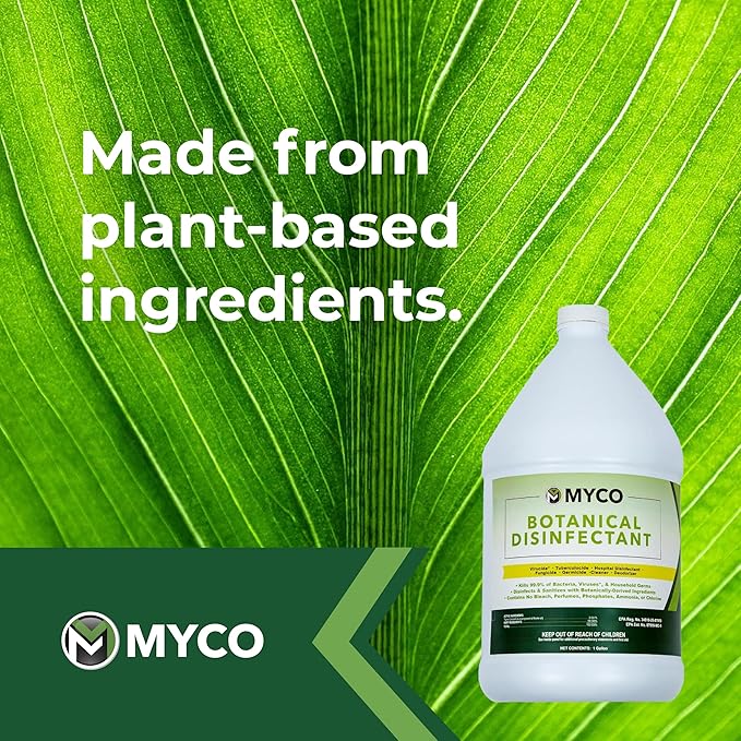 Myco Botanical Disinfectant Cleaner – Natural Plant-Based Ready-to-Use EPA-Registered Disinfectant Spray for Mold, Mildew, Germs, Bacteria & Viruses – Safe for Home & Commercial Use, 1 Gallon