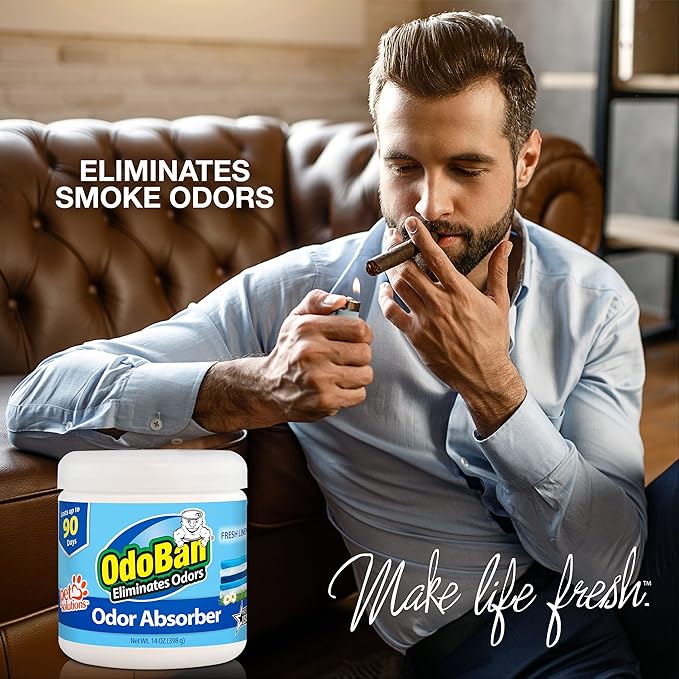 OdoBan Multipurpose Cleaner Disinfectant and Harsh Smell Eliminator Fabric/Air Freshener Pack: Ready-to-Use 360-Degree Continuous Spray, Trigger Spray, Solid Smell Absorber, Fresh Linen Scent