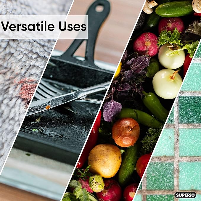 Dish Brush with Handle Vegetable Brush Double Sided Cleaning Brush Scrubber Non Scratch Scrub Brushes Kitchen Brush for Cooking, Foods- Fruits/Potatoes/Veggies, Sinks, Bath-Red, Superio