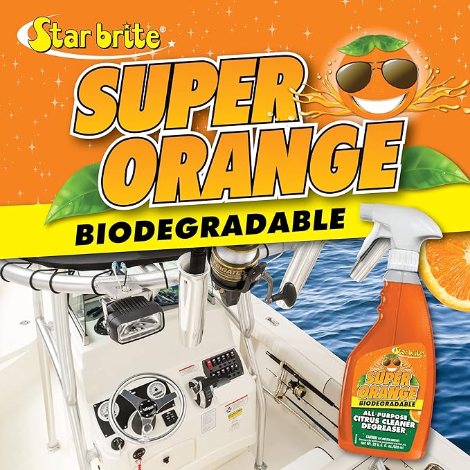 STAR BRITE Super Orange All-Purpose Citrus Cleaner Degreaser - Remove Dirt, Grime, Grease, Smudges, Oil & Gummy Residue - Biodegradable