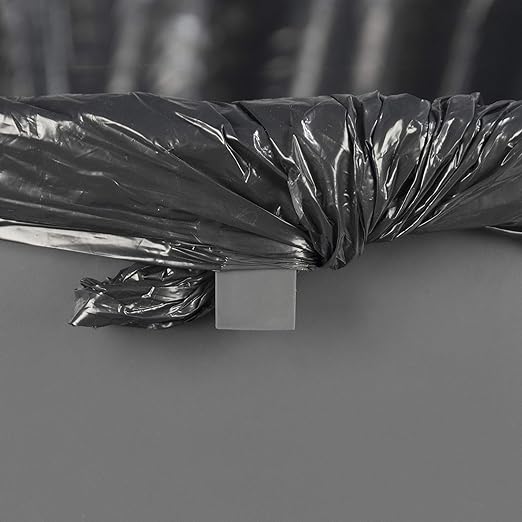 Amazon Basics Heavy Duty Durable Round Trash Can, Grey, 32 gallon (Pack of 2)