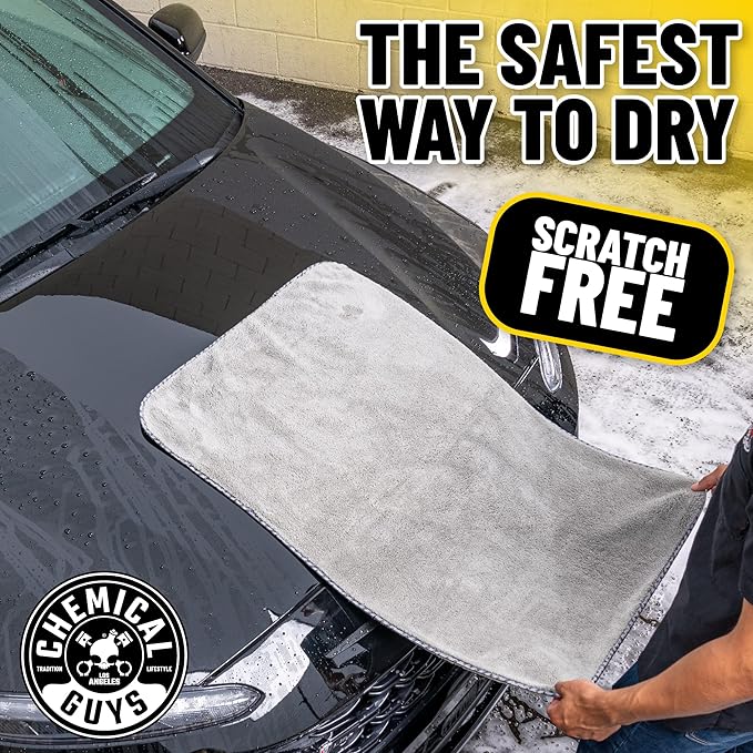 Chemical Guys Woolly Mammoth Large, Super Absorbent and Soft Microfiber Towels for Cars, Gray (35 x 25 inches)