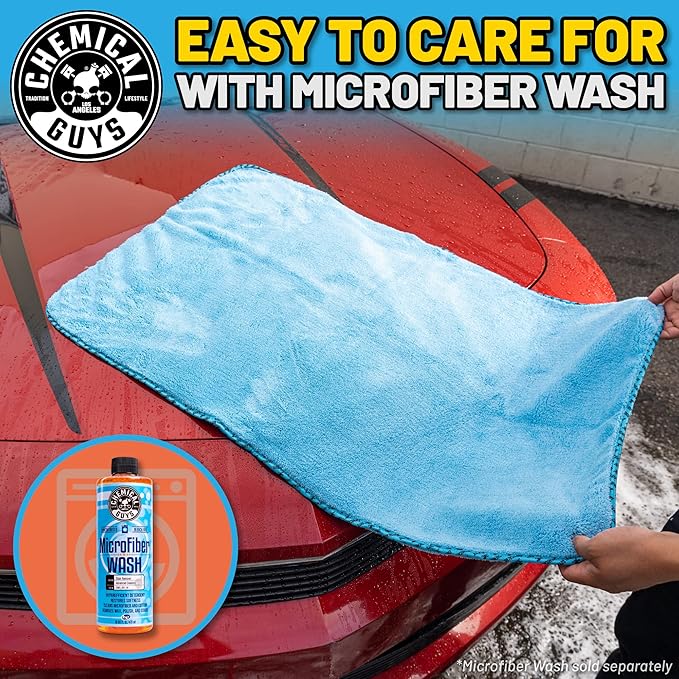 Chemical Guys Woolly Mammoth Large, Super Absorbent and Soft Microfiber Towels for Cars, Blue (36 x 25 inches)