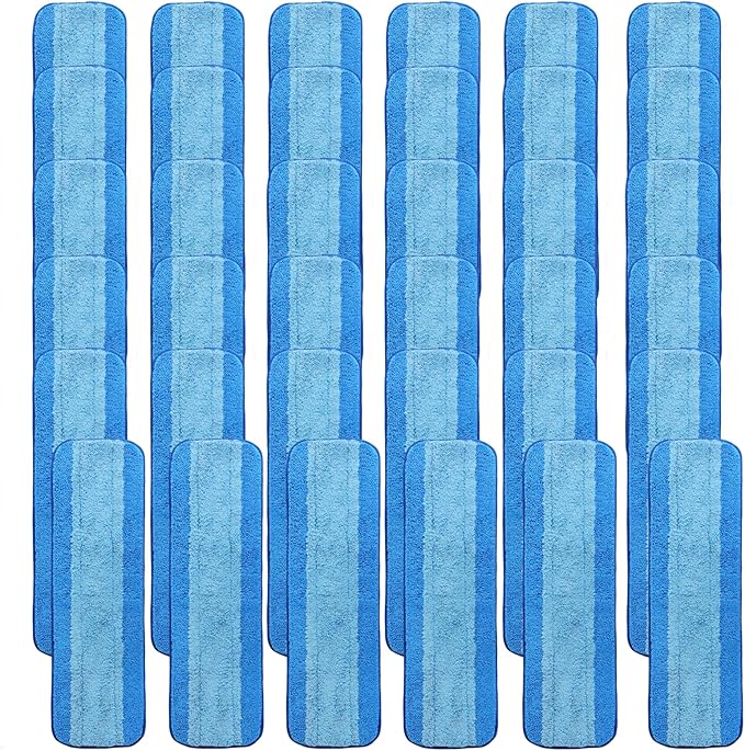 36 Pack Microfiber Cleaning Pads for Bona Mop, Reusable Microfiber Mop Pads for 18 Inch Mop, Hardwood Floor Replacement Cleaning Mop Pads, Machine Washes