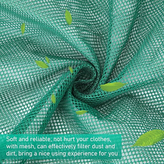 Windyun Mesh Laundry Bag, 9 Pcs 30" x 40" Heavy Duty Large Mesh Laundry Bags Drawstring Lockable Laundry Hamper Liner Machine Washable Bag for Travel Dorm Home College Storage Apartment(Green)