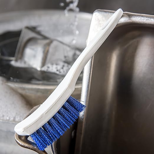 SPARTA 41395EC14 Plastic Scrub Brush, Detail Brush, Kitchen Brush With Hanging Hole For Cleaning, 7 Inches, Blue