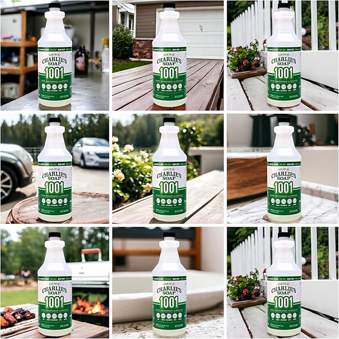 Charlie's Soap 1001 Cleaner - Heavy Duty Biodegradable Concentrated All Purpose Water Based Degreaser (32oz, 1 Pack) - Safe Residential, Commercial, & Janitorial Cleaner