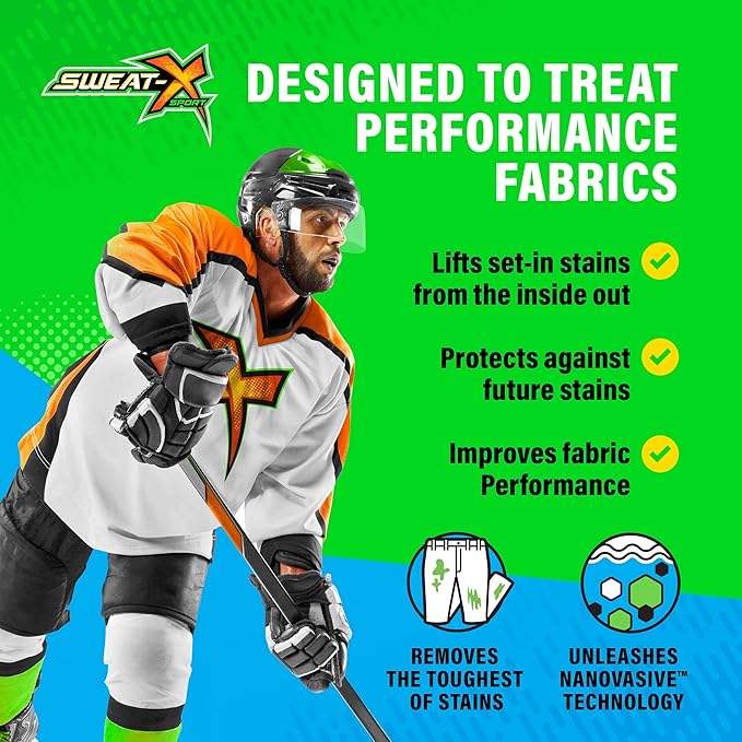 Sweat X Extreme Stain Remover – Multi-Purpose Nontoxic Stain Spray – Advanced Stain Removal for Sport and Activewear – Safe for All Fabrics – Tested Formula with Proven Results – 16 Fl Oz