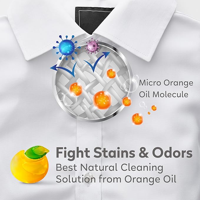 Orange House Laundry Detergent Pods, Natural Orange Oil, Plant-Based Detergent Pods, Hypoallergenic, Free & Clear, 54 Count, HE Compatible and All Washer