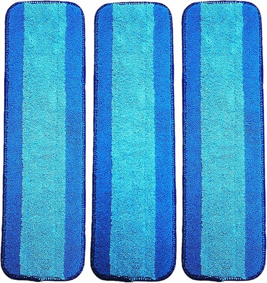 18" Microfiber Mop Replacement Pads for Dry/Wet Mop Floor Cleaning Pad Compatible with Bona Floor Care System (3 Pack)
