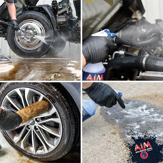 AIM Chemicals Purple Dragon Heavy Duty Degreaser – For Cars, Trucks, Equipment, and Concrete. Powerful wheel & tire cleaner for industrial use & car detailing. Compatible with wheel brush- Quart