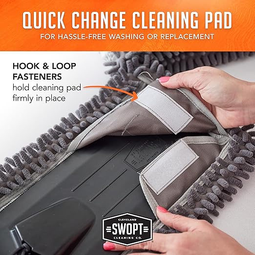 SWOPT 18” Microfiber Dust Mop Head with Refill – Microfiber Mop Head for Use on Wood, Laminate and Tile Floors, Lint Free Cleaning – 5102C6