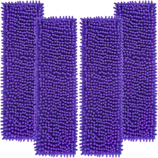 KEEPOW Pet System Microfiber Sweeping Pad for Mop, Replacement Pad for Floor Cleaner Dog & Hardwood Floors, 18 Inch Washable Cleaning & Dusting Pads, Attracts & Picks Up Pet Hair (4 Pack)