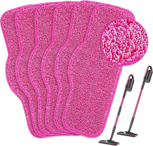 KEEPOW Microfiber Steam Mop Pads Compatible with Schenley Steam Mop 7 in 1, Washable and Reusable Replacement Steam Mop Pads Attachments Fit for Steamer Mop Cleaner SLFCSM064 & SLFCSM063-6 Pack