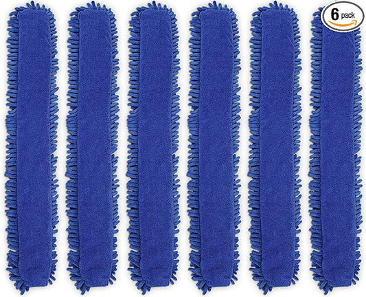 CleanAide Dual-Sided Chenille and Terry Microfiber Duster Covers, Fits Flex Dusters, Machine Washable, Chemical-Free Cleaning, Traps Dirt & Dust, Safe for Electronics, Home, and Vehicles, 6-Pack