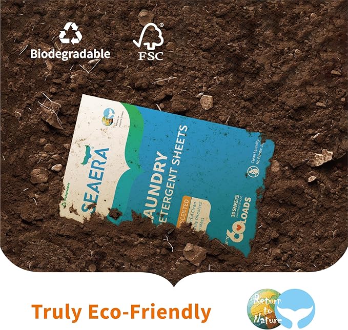 Travel Eco-Friendly Laundry Detergent Sheets 60 Loads | Plastic-Free, Fresh Scent, Liquidless Strips |Sensitive Skin Safe | Hypoallergenic