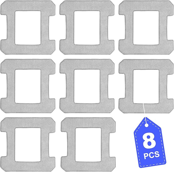 8 Count Cleaning Rag Compatible with Ecovacs Winbot W2 Omni, W1, W1 Pro Window Vacuum Cleaner Robot, Washable Reusable W2 Omni Mop Cloth W1 Mop Pad Accessories