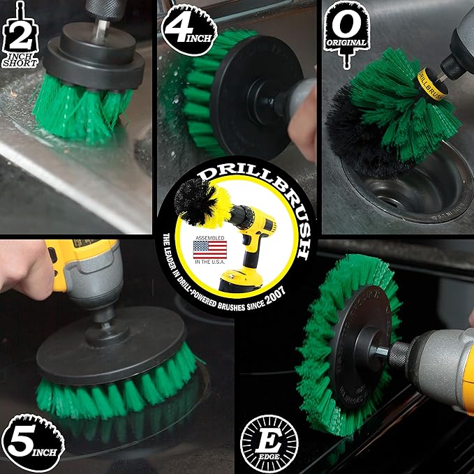 Kitchen Cleaning Supplies - Oven Scrubber Kit - Cast Iron Cleaner Brushes - Tabletop Scrubbers - Kitchen Accessories - Stove Top Cleaner - Fridge Scrub Brush - Stainless Steel Appliance Cleaning Kit